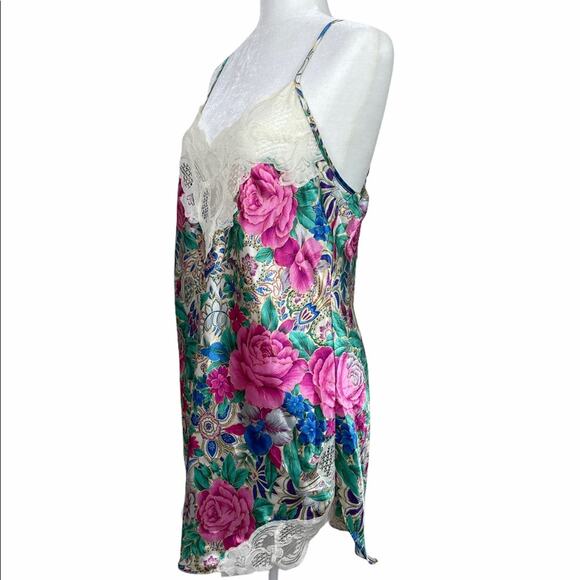 Vtg Victoria's Secret Gold Label Floral Lace Chemise Size Large Whimsy Coquette - Picture 4 of 12